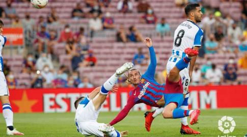 אנטואן גריזמן מנסה את המספרת (La Liga)