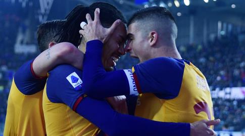 Gianluca Mancini and Chris Smalling Celebrate (Reuters)