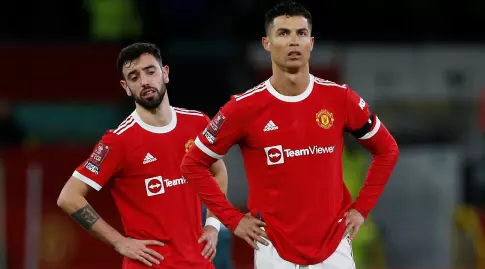 כריסטיאנו רונאלדו וברונו פרננדש מאוכזבים. CR7 מגביל את החופש של הקשר (רויטרס)