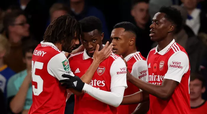Arsenal players celebrate (Reuters)