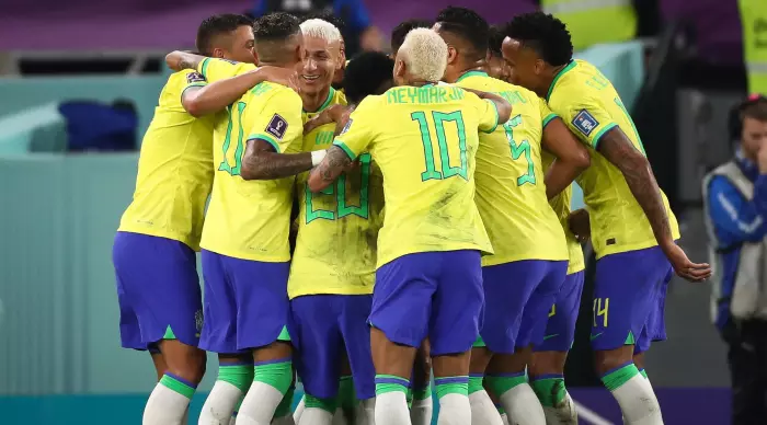 שחקני נבחרת ברזיל חוגגים (רדאד ג'בארה)