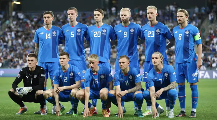 שחקני נבחרת איסלנד במשחק מול ישראל בארץ (רדאד ג'בארה)