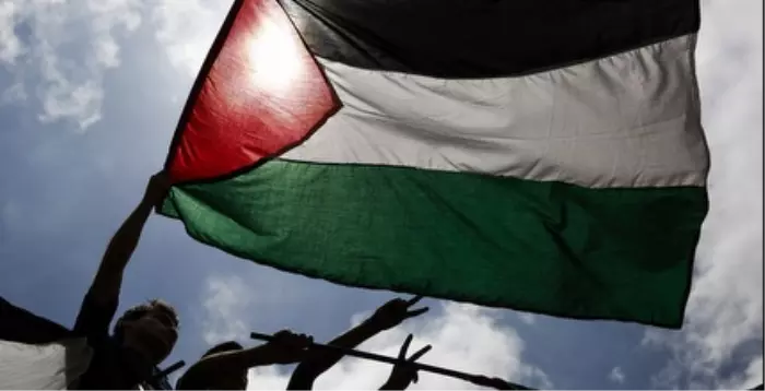 דגל פלסטין. השגריר התרגש מהתמיכה (רויטרס)
