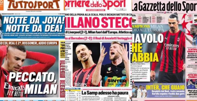 כותרות העיתונים באיטליה (צילום מסך)