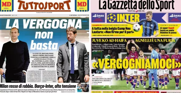 כותרות העיתונים באיטליה (צילום מסך)