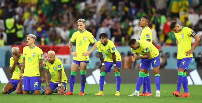 שחקני ברזיל המומים (רויטרס)