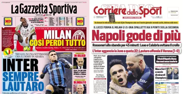 העיתונים באיטליה היום  (צילום מסך)