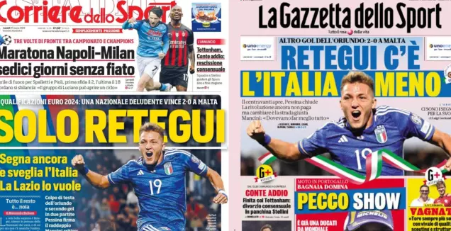 הכותרות באיטליה (צילום מסך)